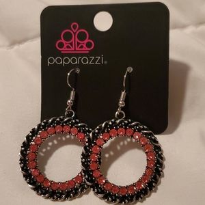 Black and Orange Dangle Earring